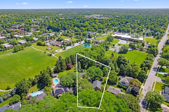 4318 Lyon Dr, Upper Arlington, OH 43220 - aerial perspective of suburban area with property parcel outlined