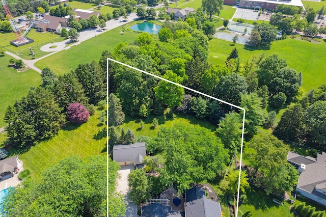 4318 Lyon Dr, Upper Arlington, OH 43220 - aerial view of residential area featuring property parcel outlined