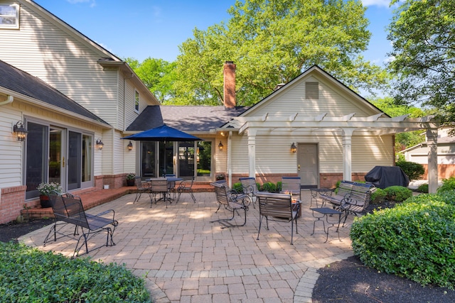 4318 Lyon Dr, Upper Arlington, OH 43220 - view of patio with a pergola and grilling area