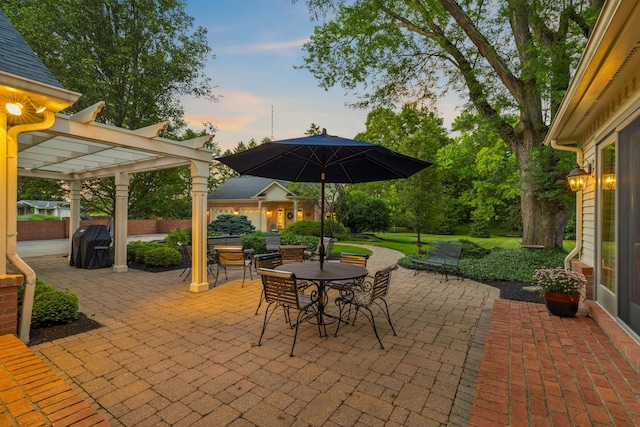 4318 Lyon Dr, Upper Arlington, OH 43220 - view of patio / terrace with outdoor dining area, a grill, and a pergola