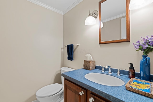 4318 Lyon Dr, Upper Arlington, OH 43220 - half bathroom featuring crown molding and vanity