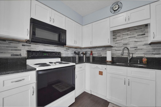 625 Country Club Dr Unit B14, Newark, OH 43055 - kitchen with a sink, white dishwasher, black microwave, white cabinets, and electric range