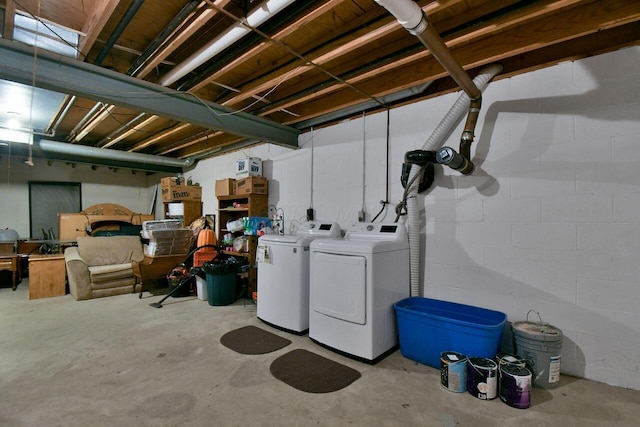 625 Country Club Dr Unit B14, Newark, OH 43055 - unfinished basement with washing machine and dryer