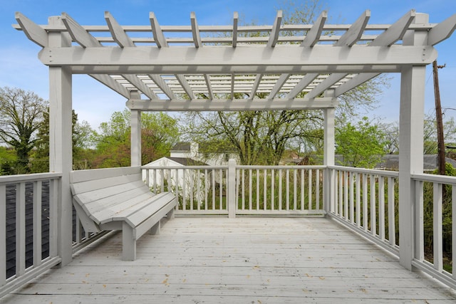 wooden deck with a pergola