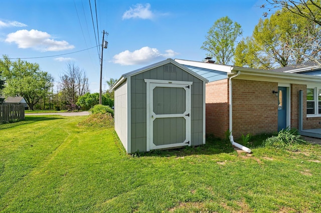view of shed