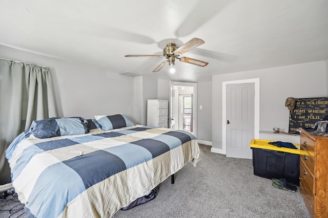 401 S 2nd St, Newark, OH 43055 - carpeted bedroom with baseboards and a ceiling fan