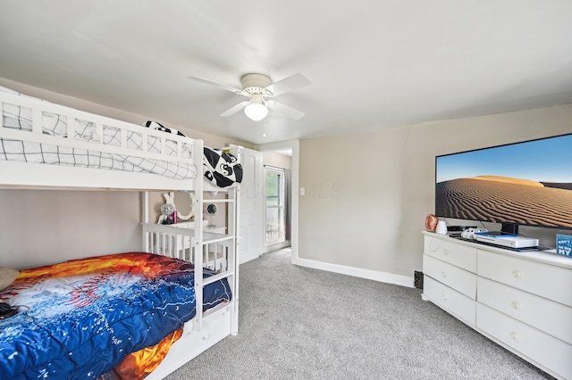401 S 2nd St, Newark, OH 43055 - bedroom with carpet flooring, a ceiling fan, and baseboards
