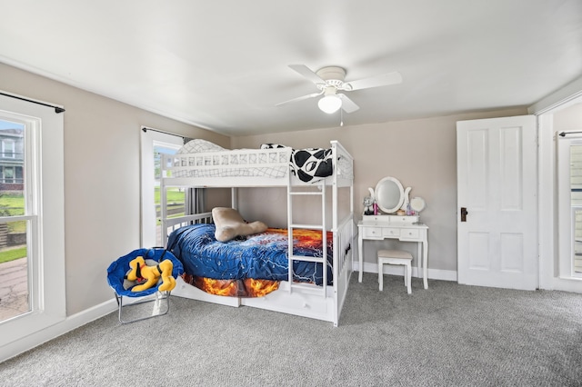 401 S 2nd St, Newark, OH 43055 - carpeted bedroom featuring baseboards and ceiling fan