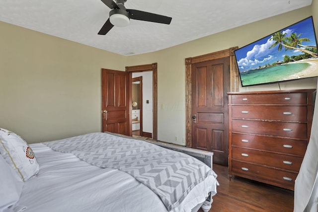704 E High St, Mount Vernon, OH 43050 - bedroom featuring a ceiling fan and dark wood-style flooring