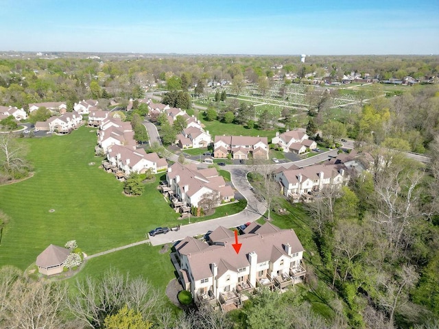 drone / aerial view featuring a residential view