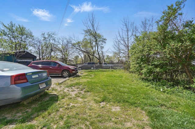 view of yard featuring fence