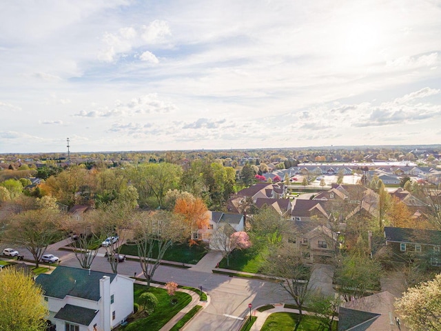 bird's eye view featuring a residential view