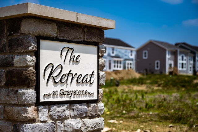 view of community sign