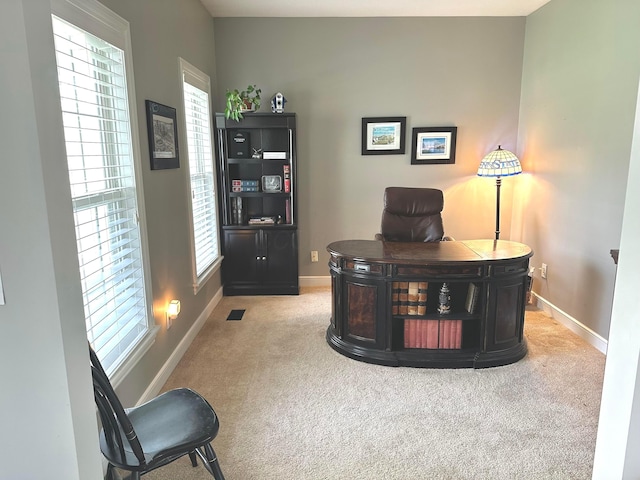33 Hampden Dr, Granville, OH 43023 - carpeted home office featuring baseboards and healthy amount of natural light
