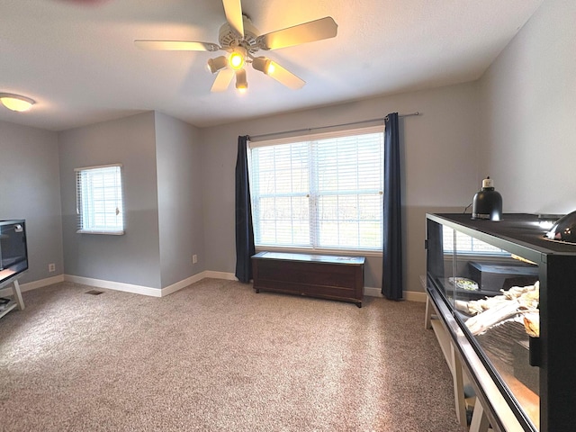 33 Hampden Dr, Granville, OH 43023 - interior space featuring light carpet, ceiling fan, and baseboards