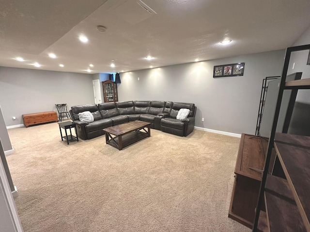 33 Hampden Dr, Granville, OH 43023 - living area with recessed lighting, carpet, and baseboards
