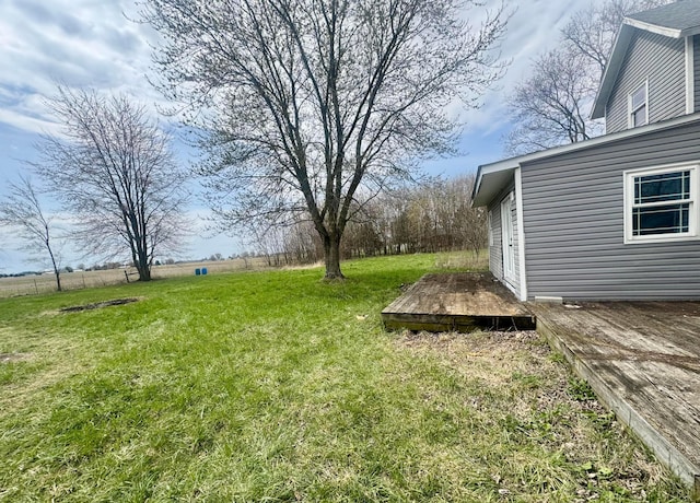 view of yard featuring a deck
