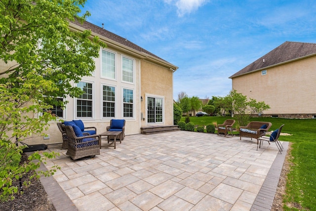 view of patio featuring an outdoor living space
