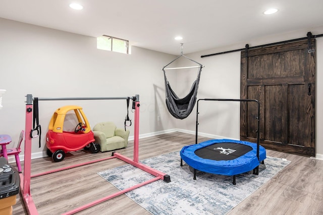 1123 Firth Ave, Worthington, OH 43085 - playroom with baseboards, wood finished floors, and recessed lighting