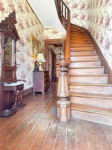 59 S Chillicothe St, South Charleston, OH 45368 - stairs with wood-type flooring and wallpapered walls