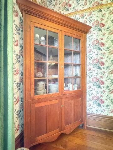 59 S Chillicothe St, South Charleston, OH 45368 - doorway to outside with wallpapered walls and light wood-type flooring