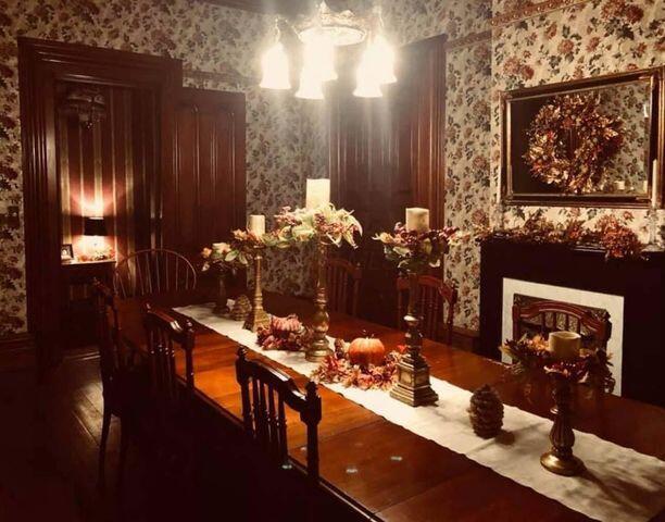 59 S Chillicothe St, South Charleston, OH 45368 - dining area with wood finished floors and wallpapered walls
