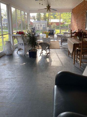 59 S Chillicothe St, South Charleston, OH 45368 - sunroom / solarium with a ceiling fan and a healthy amount of sunlight