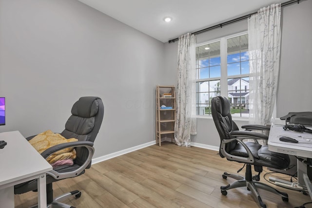 121 E Wind Rd, Delaware, OH 43015 - office with baseboards, recessed lighting, and wood finished floors
