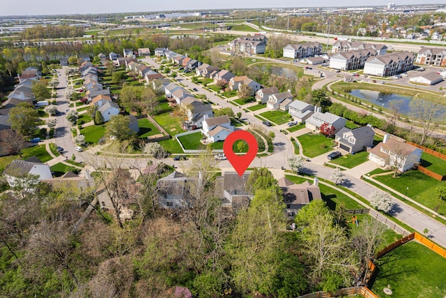1418 Brookforest Dr, Columbus, OH 43204 - bird's eye view with a residential view and a water view