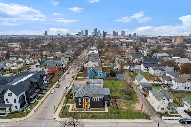 aerial view featuring a residential view and a city view