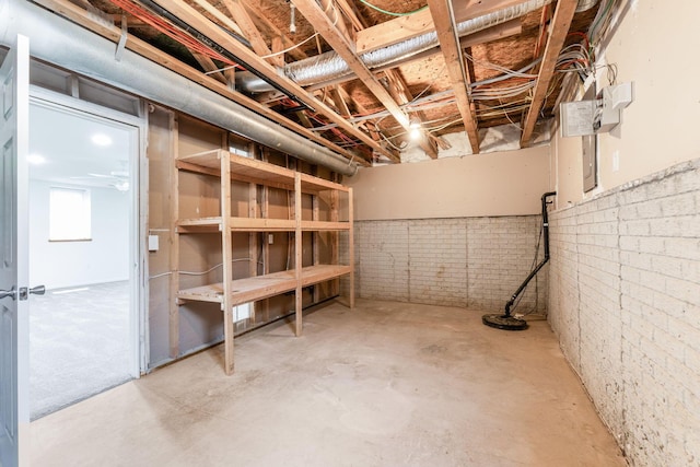 6516 Nottinghill Trail Dr, Canal Winchester, OH 43110 - basement with brick wall