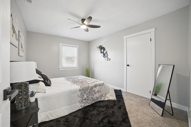 1425 Mount Vernon Ave, Columbus, OH 43203 - carpeted bedroom featuring baseboards and a ceiling fan