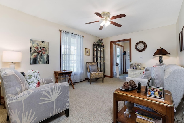 4690 Arrowhead Dr NW, Carroll, OH 43112 - living area featuring ceiling fan and carpet
