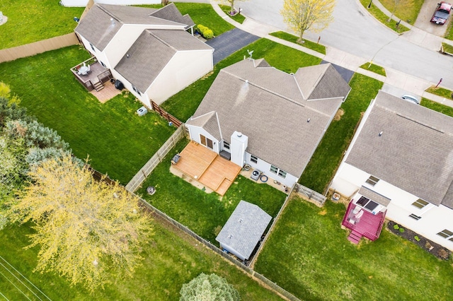 bird's eye view featuring a residential view
