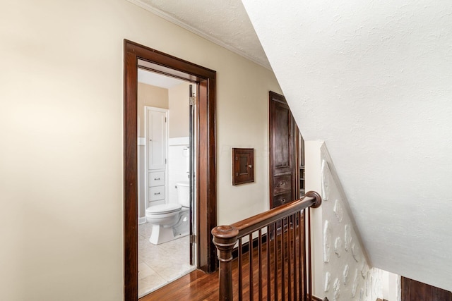 629 Hilltonia Ave, Columbus, OH 43223 - hallway with an upstairs landing and dark wood-type flooring