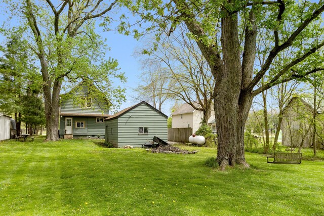 view of yard with fence