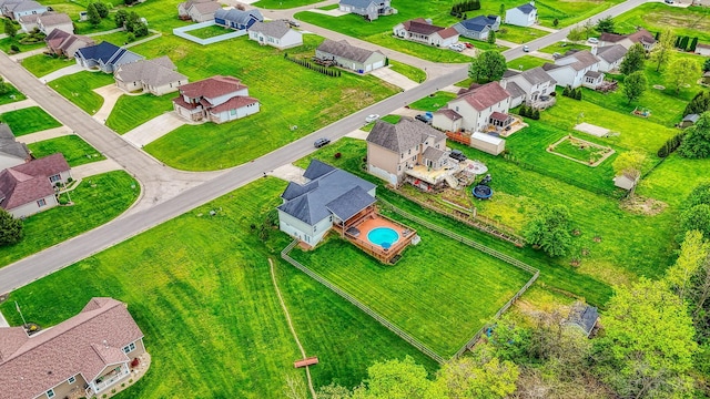 aerial view with a residential view