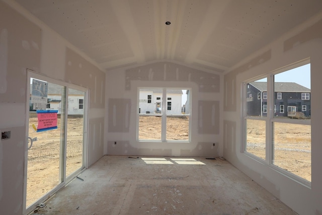 1544 Slippery Rail Dr, Plain City, OH 43064 - unfurnished sunroom featuring lofted ceiling