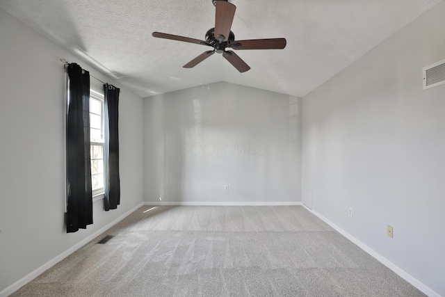 38 Ravine Ridge Dr S, Powell, OH 43065 - carpeted empty room featuring ceiling fan, baseboards, a textured ceiling, and visible vents