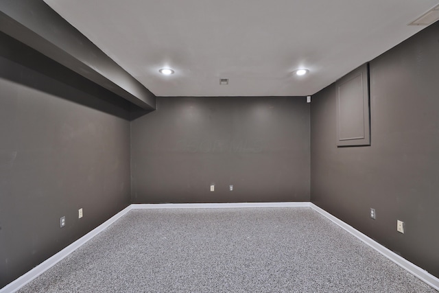 38 Ravine Ridge Dr S, Powell, OH 43065 - finished below grade area featuring baseboards, visible vents, and recessed lighting
