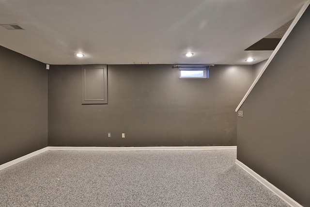 38 Ravine Ridge Dr S, Powell, OH 43065 - basement featuring visible vents, baseboards, and recessed lighting