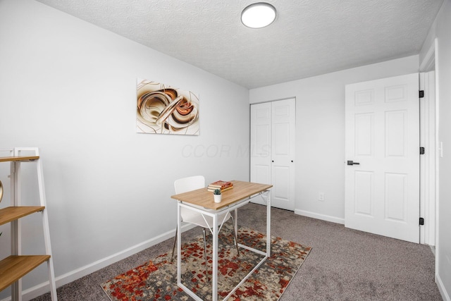 5930 Parkglen Rd, Galloway, OH 43119 - carpeted home office with baseboards and a textured ceiling