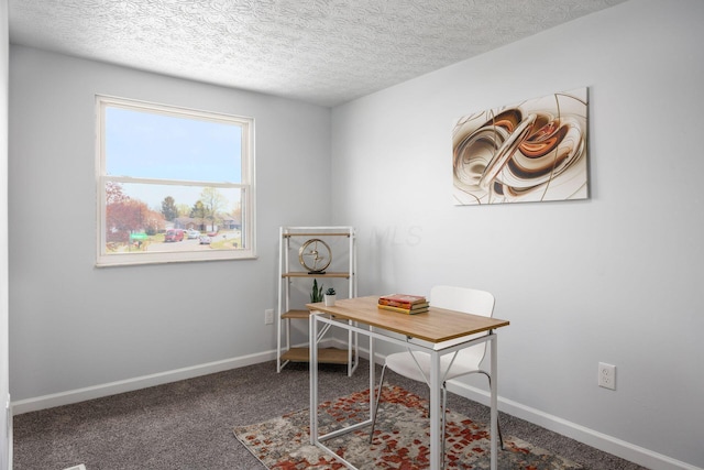 5930 Parkglen Rd, Galloway, OH 43119 - office area with carpet, a textured ceiling, and baseboards