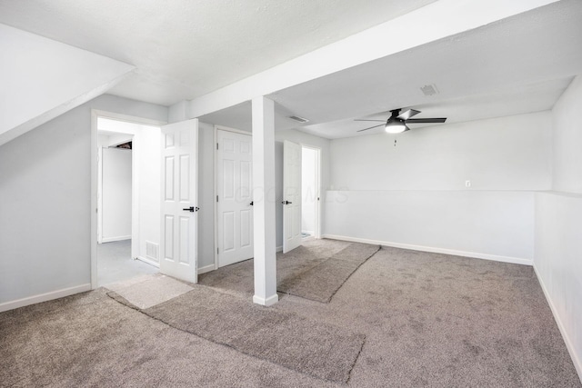 5930 Parkglen Rd, Galloway, OH 43119 - basement with ceiling fan, baseboards, carpet flooring, and visible vents
