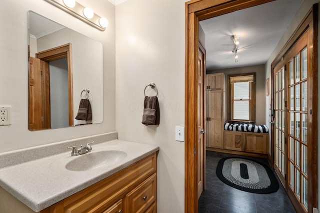 1397 Glenn Ave, Columbus, OH 43212 - bathroom featuring rail lighting and vanity