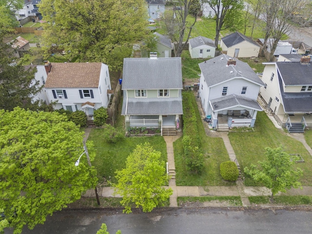 aerial view with a residential view