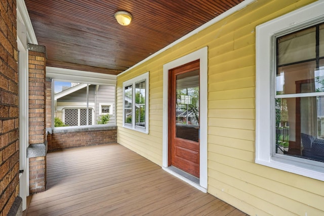 deck featuring a porch