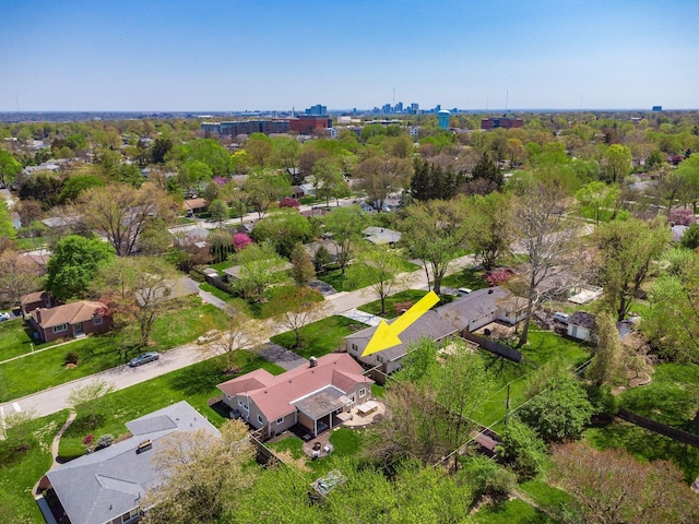 drone / aerial view with a residential view