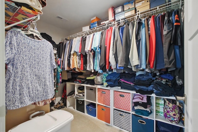 walk in closet featuring visible vents