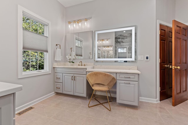 660 Woods Hollow Ln, Powell, OH 43065 - bathroom with baseboards, visible vents, and a healthy amount of sunlight